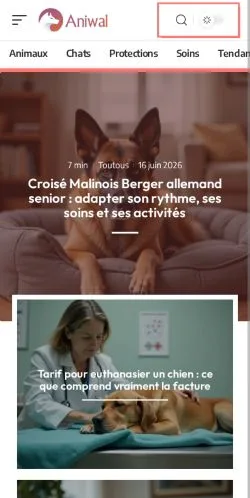 Preview of the Aniwal website, a media outlet in France for sponsored articles
