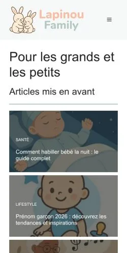 Vista previa del sitio Lapinou Family, medio de Francia para artículos patrocinados