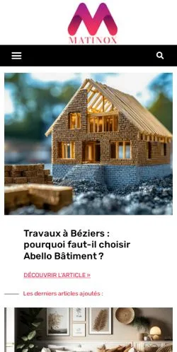 Anteprima del sito Matinox, media di Francia per articoli sponsorizzati