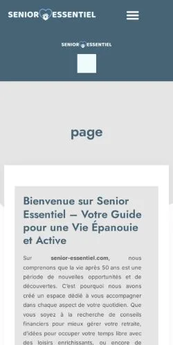Anteprima del sito Senior Essentiel, media di Francia per articoli sponsorizzati