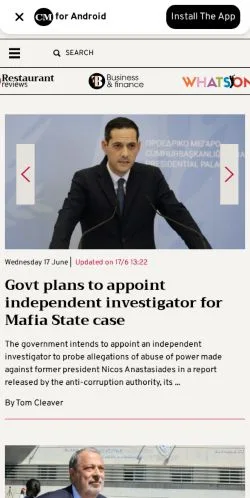 Sponsorlu makaleler için Amerika Birleşik Devletleri medyası Cyprus Mail sitesinin önizlemesi