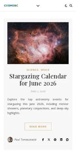 Forhåndsvisning av nettstedet CosmoBC, medium fra USA for sponsede artikler