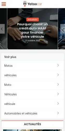 Aperçu du site YatooCar, média de France pour articles sponsorisés