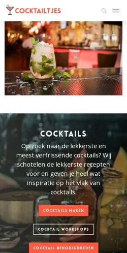 Anteprima del sito Cocktailtjes, media di Paesi Bassi per articoli sponsorizzati
