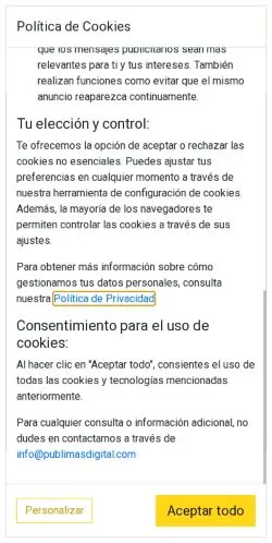 Anteprima del sito IM Ópticas, media di Spagna per articoli sponsorizzati