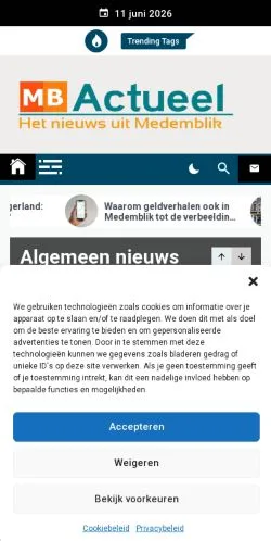 Podgląd witryny Medemblik Actueel, medium z kraju Holandia do artykułów sponsorowanych
