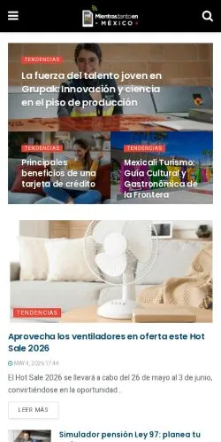 Podgląd witryny Mientras Tanto en México -, medium z kraju Meksyk do artykułów sponsorowanych