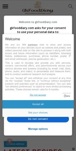 Anteprima del sito GKFoodDiary, media di Stati Uniti per articoli sponsorizzati