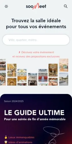 Pré-visualização do site Soomeet, meio de França para artigos patrocinados