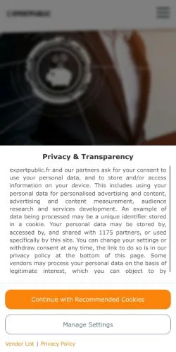 Anteprima del sito Conseils d'experts, media di Francia per articoli sponsorizzati