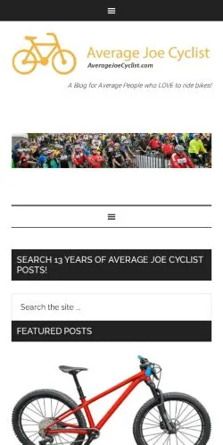 Sponsorlu makaleler için Amerika Birleşik Devletleri medyası AverageJoeCyclist sitesinin önizlemesi