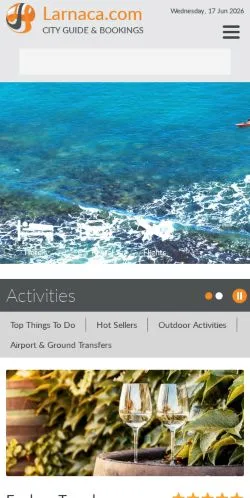 Voorbeeld van de site Larnaca City Guide, medium uit Verenigde Staten voor gesponsorde artikelen