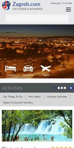 Forhåndsvisning av nettstedet Zagreb Travel Guide, medium fra USA for sponsede artikler