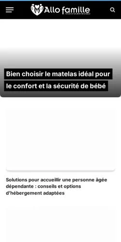 Anteprima del sito Allofamille, media di Francia per articoli sponsorizzati