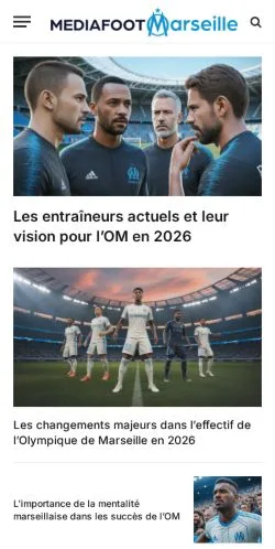 Vista previa del sitio Media Foot Marseille, medio de Francia para artículos patrocinados