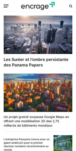 Anteprima del sito Encrage, media di Francia per articoli sponsorizzati