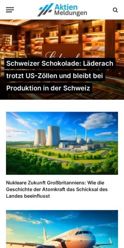 Anteprima del sito Aktien Meldungen, media di Germania per articoli sponsorizzati