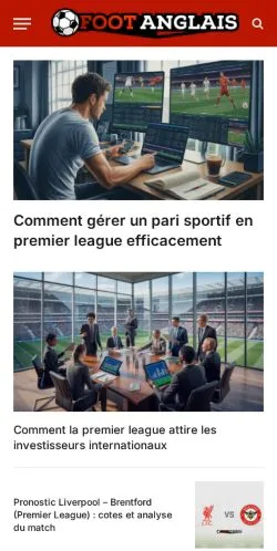 Anteprima del sito Foot Anglais, media di Francia per articoli sponsorizzati