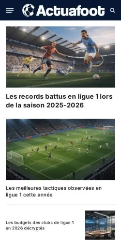 Anteprima del sito Actuafoot, media di Francia per articoli sponsorizzati