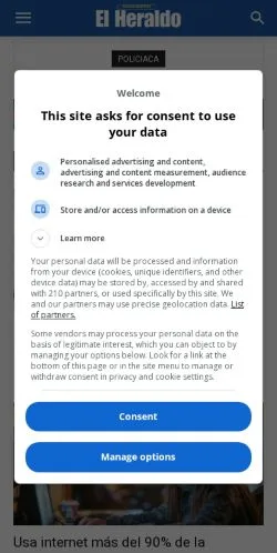 Anteprima del sito Heraldo, media di Messico per articoli sponsorizzati