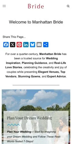 Vorschau der Website Manhattan Bride, Medium aus Vereinigte Staaten für gesponserte Artikel