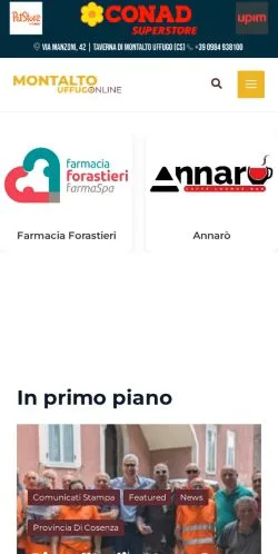Anteprima del sito Montalto Uffugo Online, media di Italia per articoli sponsorizzati