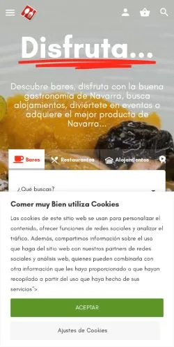 Forhåndsvisning av nettstedet Comer Muy Bien, medium fra Spania for sponsede artikler