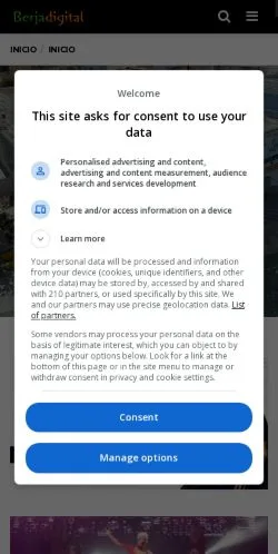 스폰서 기사용 스페인 매체 Berja Digital 사이트 미리보기