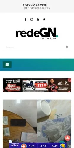 Podgląd witryny Rede GN, medium z kraju Brazylia do artykułów sponsorowanych
