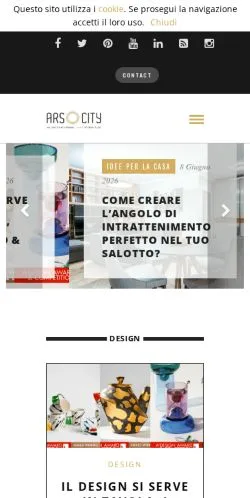 Pré-visualização do site ArsCity, meio de Itália para artigos patrocinados