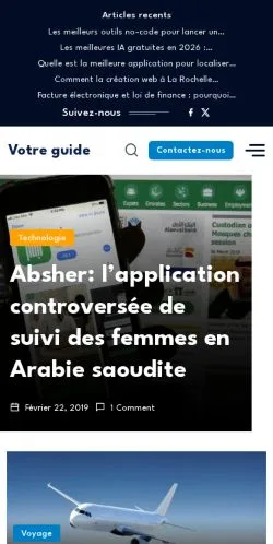 Anteprima del sito VotreGuide, media di Francia per articoli sponsorizzati