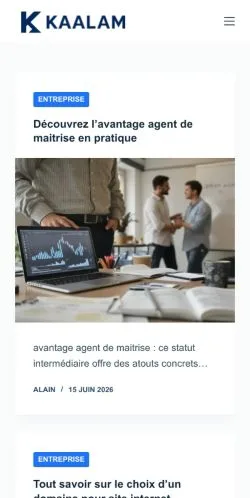 Anteprima del sito Kaalam, media di Francia per articoli sponsorizzati