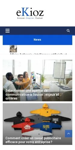 Anteprima del sito Ekioz, media di Francia per articoli sponsorizzati
