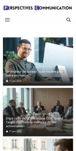 Preview of the Perspectives communication website, a media outlet in France for sponsored articles