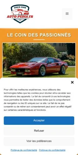 스폰서 기사용 프랑스 매체 Auto-pedia 사이트 미리보기