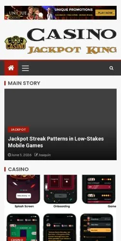 Podgląd witryny Casino Jackpot King, medium z kraju Stany Zjednoczone do artykułów sponsorowanych
