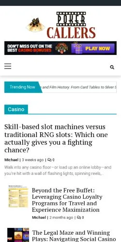 Anteprima del sito Poker Callers, media di Stati Uniti per articoli sponsorizzati