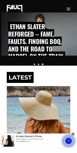 Anteprima del sito FAULT Magazine, media di Stati Uniti per articoli sponsorizzati