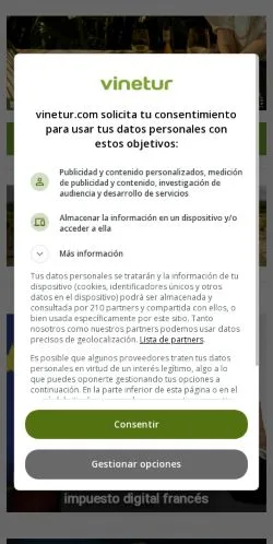 スポンサード記事向けのスペインメディア、Vineturのサイトプレビュー