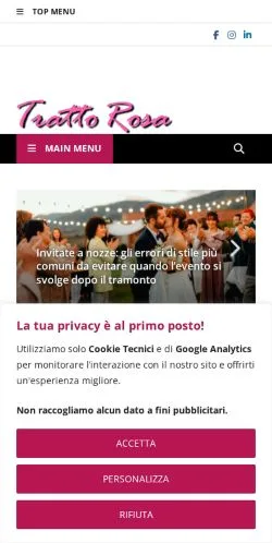 스폰서 기사용 이탈리아 매체 Tratto Rosa 사이트 미리보기
