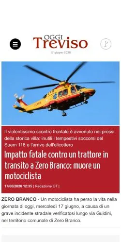 Anteprima del sito Oggitreviso, media di Italia per articoli sponsorizzati