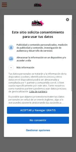 Anteprima del sito Salir Por Barcelona, media di Spagna per articoli sponsorizzati