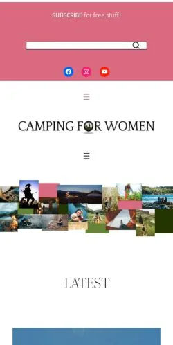 Vista previa del sitio Camping For Women Home, medio de Estados Unidos para artículos patrocinados