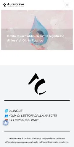 Voorbeeld van de site Auralcrave, medium uit Italië voor gesponsorde artikelen
