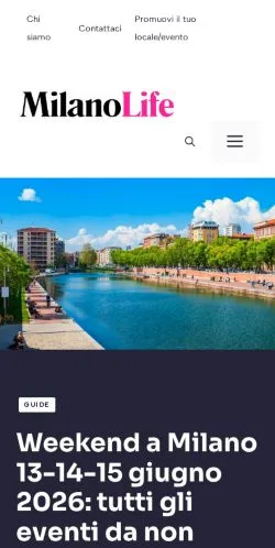 Anteprima del sito Milano Life, media di Italia per articoli sponsorizzati