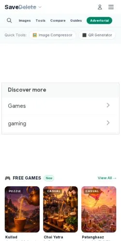Pré-visualização do site SaveDelete, meio de Estados Unidos para artigos patrocinados