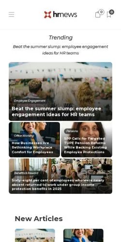Anteprima del sito HR News, media di Regno Unito per articoli sponsorizzati