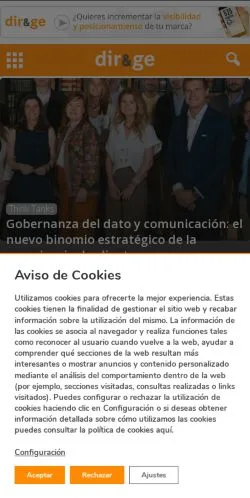 Anteprima del sito Dir&Ge Directivos y Gerentes, media di Spagna per articoli sponsorizzati