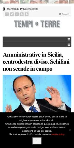 Anteprima del sito Tempi e Terre, media di Italia per articoli sponsorizzati