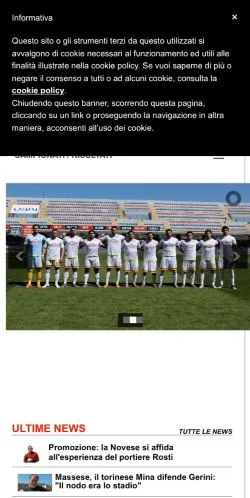 Anteprima del sito TuttocalcioPiemonte, media di Italia per articoli sponsorizzati